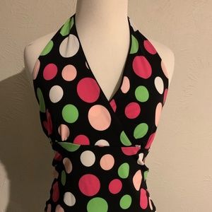 Polka-dot halter top